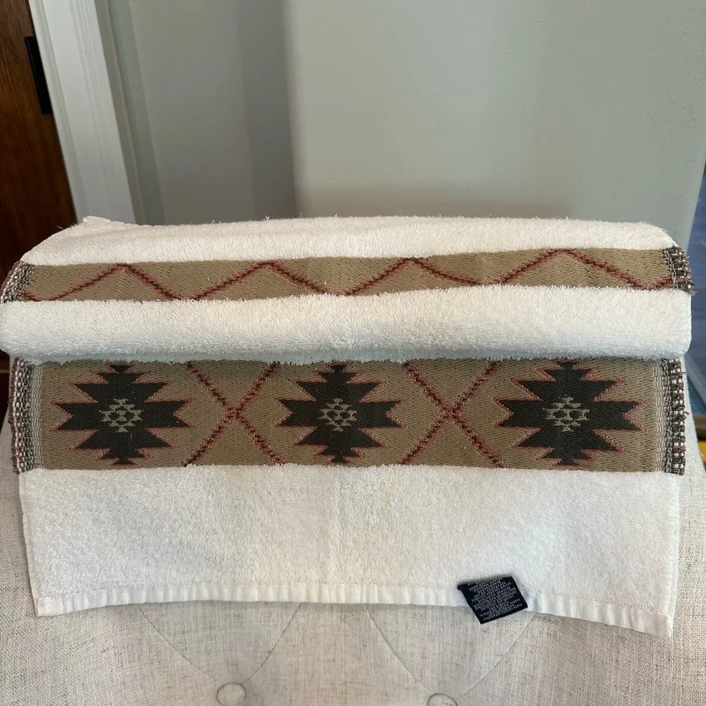 Vintage Ralph Lauren Hand Towel 100% Cotton Tribal Aztec Southwest 24 x 48 90’s
